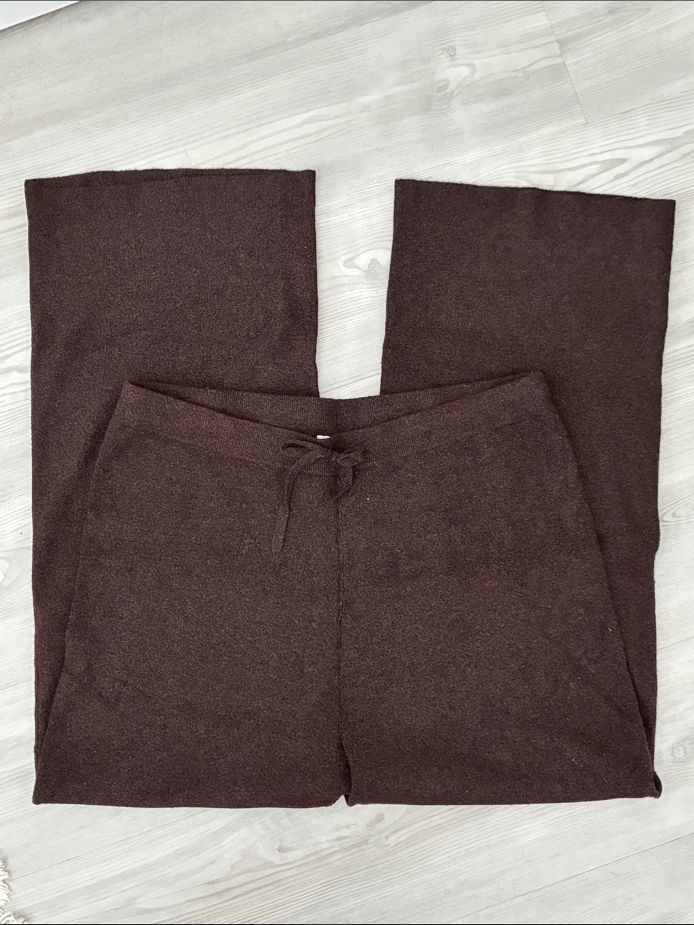 Reitmans Size L Soft Wide Sweater Knit Pants - Chocolate Brown